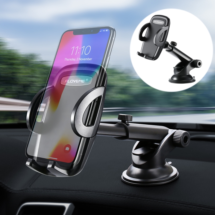 

FLOVEME YXF155813 2 in 1 Car Center Console Mobile Phone Bracket Instrument Panel Windshield Adsorption Bracket(Black)