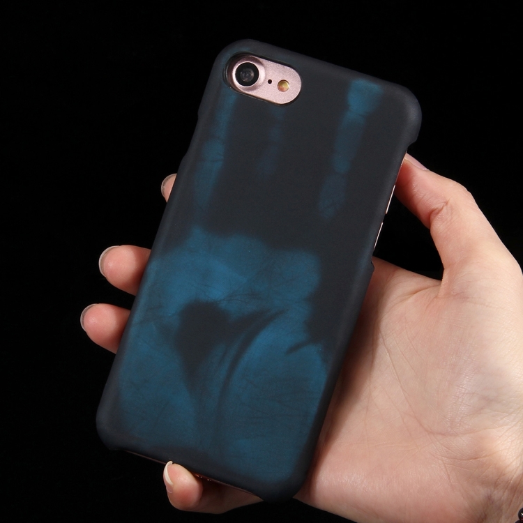 

For iPhone 8 & 7 Heat Sensitive Phone Case Silicone Protective Case Back Cover(Black)