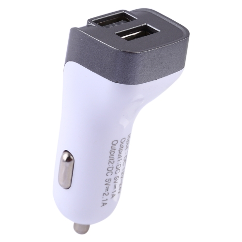 

2.1A Max Output Dual USB Smart Car Charger(Grey)