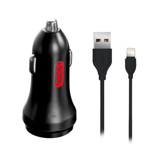 

XO CC-08 2.4A 8 Pin to Dual USB Smart Car Charger Suit(Black)