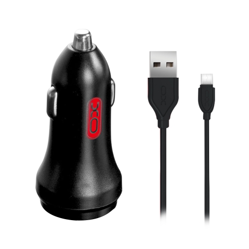 

XO CC-08 2.4A Type-C to Dual USB Smart Car Charger Suit(Black)