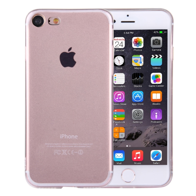 

For iPhone 8 & 7 0.5mm Ultra-thin Light Color Transparent TPU Protective Case(Transparent)
