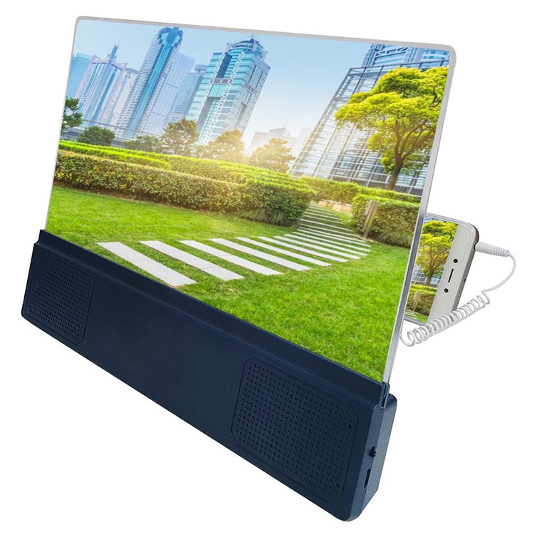 

F5 12 inch Universal Mobile Phone Screen Amplifier HD Video Amplifier with Stand & Speaker, Charging Version