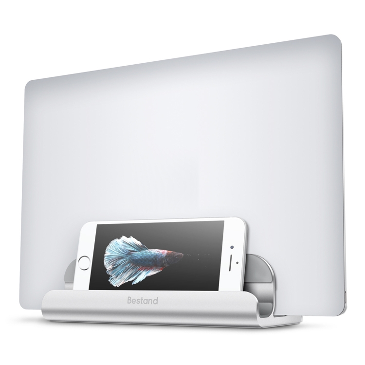 

Bestand Aluminum Alloy Adjustable Laptop Vertical Stand Double Slots Cooling Holder (Silver)