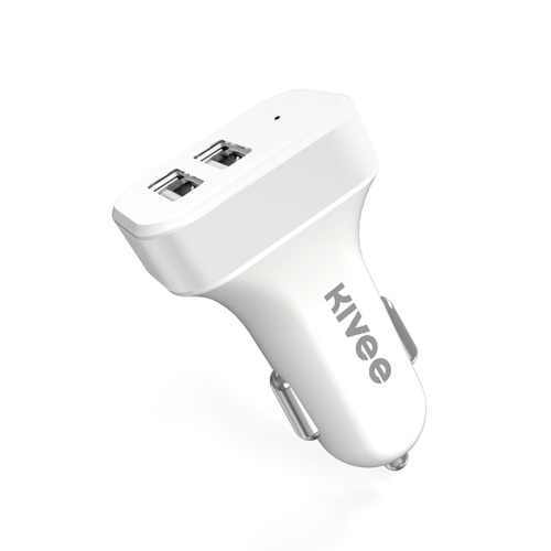 

KIVEE KV-UT501 2.1A Dual USB Car Charger (White)