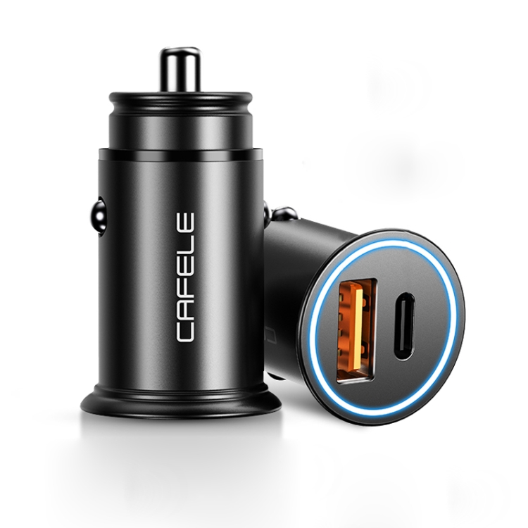 

CAFELE Gezhi Series 30W PD3.0+ Type-c+ Single USB Interface, Zinc Alloy Shell Quick Charge Car Charger(Black)