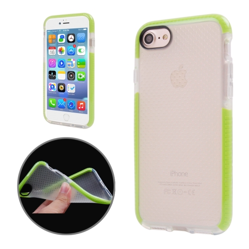 

For iPhone 8 & 7 Basketball Texture Transparent Anti-collision D3O TPU Protective Case(Green)