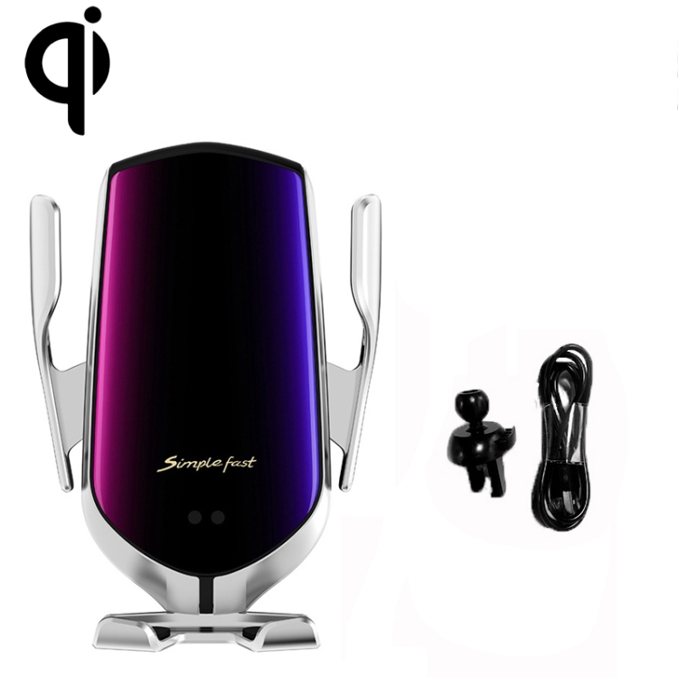 

R2 Universal Infrared Induction Car Air Outlet Wireless Charging Mobile Phone Holder (Silver)