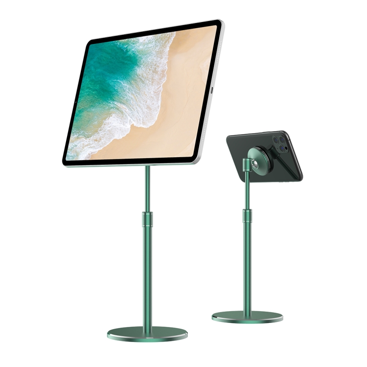 

R-JUST Retractable 360-degree Rotating Magnetic Phone Holder Tablet PC Holder for All Mobile Phones / Tablet PCs, Height Range: 19-32.5cm (Green)