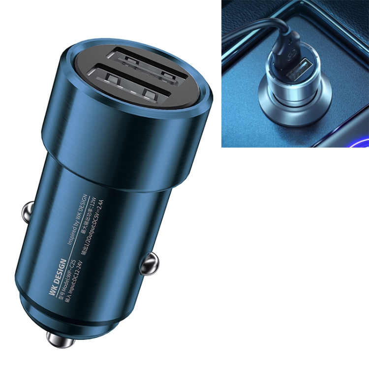 

WK WP-C25 12W Tikin Dual USB Car Charger (Blue)