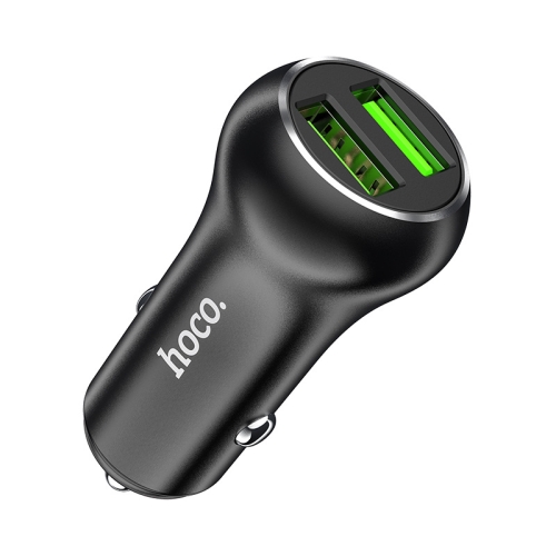 

HOCO Z37 18W QC3.0 Dual Port Fast Charging Car Charger (Black)