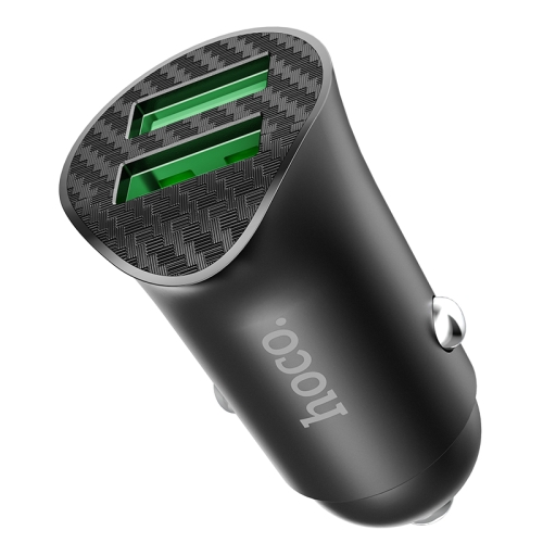 

HOCO Z39 18W QC3.0 Dual Port Fast Charging Car Charger (Black)