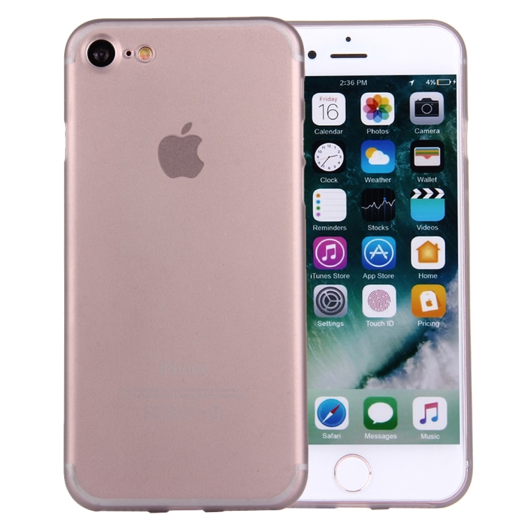 

For iPhone 8 & 7 Frosted Transparent Protective Back Cover Case(Grey)