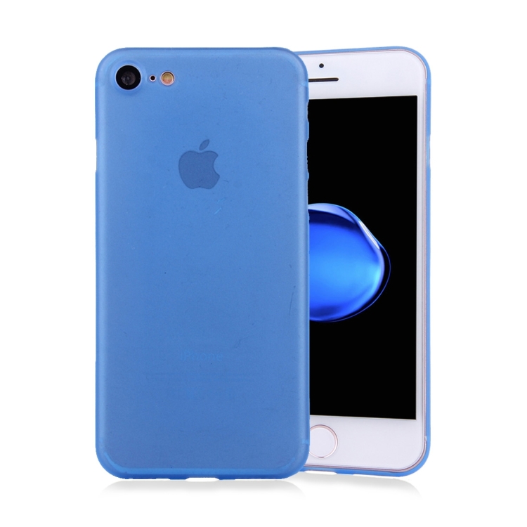

For iPhone 8 & 7 Frosted Transparent Protective Back Cover Case(Blue)