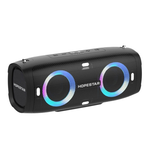 

HOPESTAR A6 Party TWS Portable Outdoor Waterproof Bluetooth Speaker with Colorful Music Lights, Support Power Bank & Hands-free Call & U Disk & TF Card & 3.5mm AUX & FM(Black)