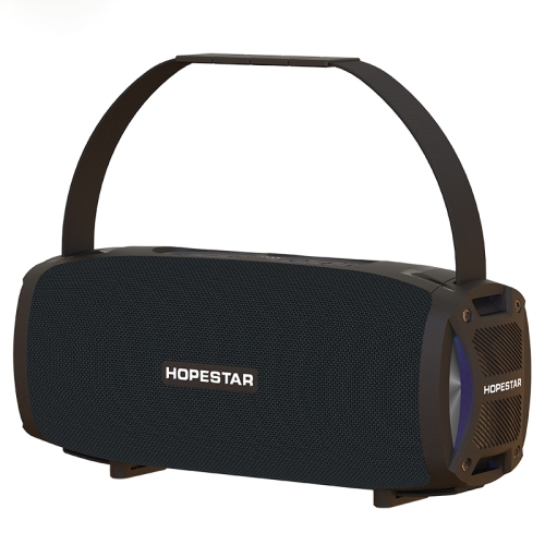 

HOPESTAR H24 Pro TWS Portable Outdoor Waterproof Woven Textured Bluetooth Speaker with Rhythm Light, Support Hands-free Call & U Disk & TF Card & 3.5mm AUX & FM (Black)