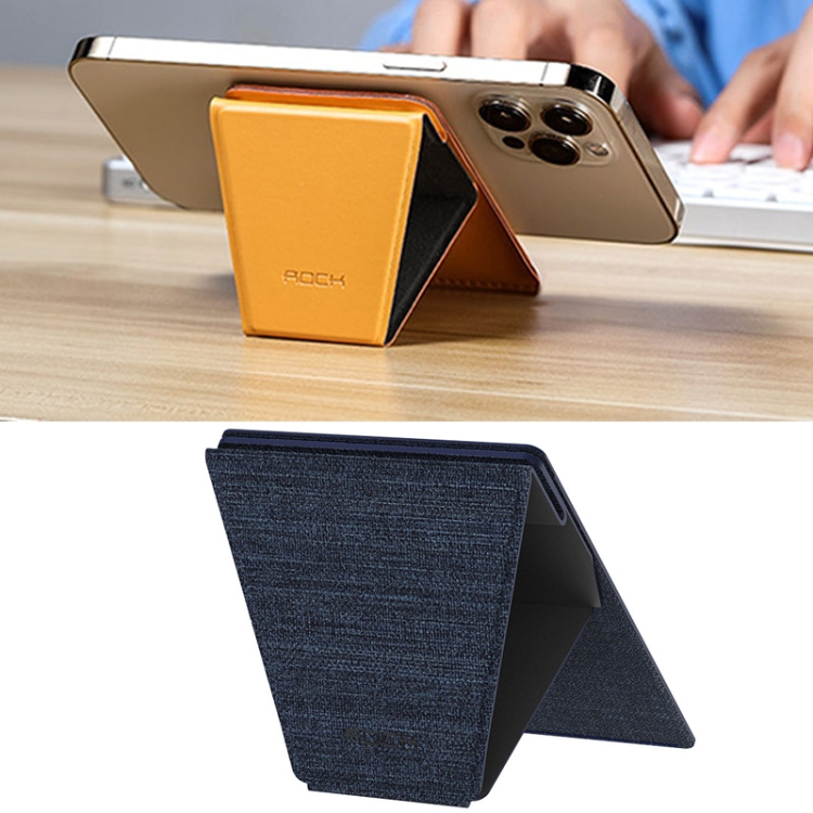 

ROCK RPH0968 PU Leather Magnetic Magic Card-Holder Stand for iPhone 12 Series (Blue)