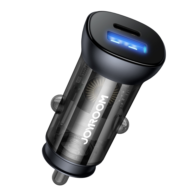 

JOYROOM C-A42 38W PD + QC 3.0 Mini Dual Ports Transparent Car Charger(Grey)