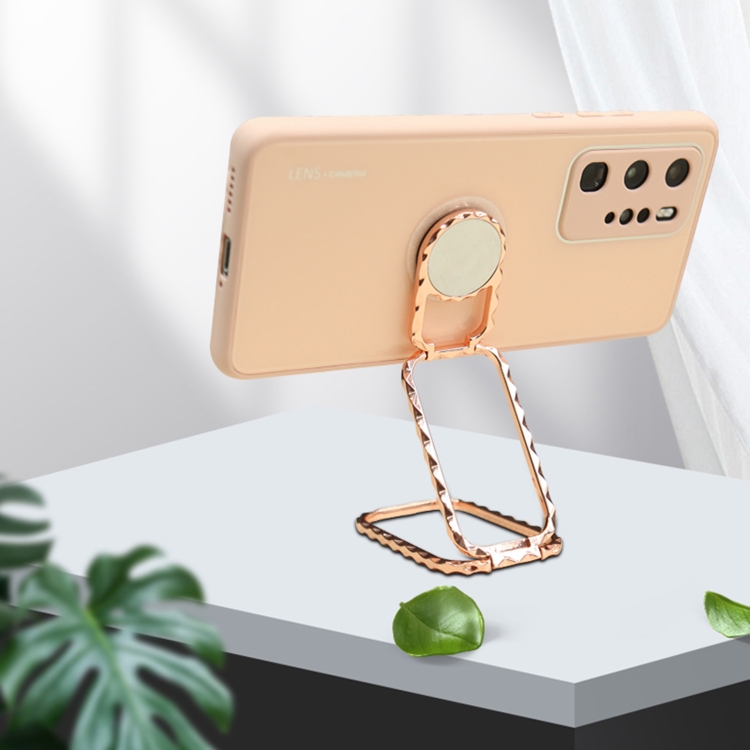

Zinc Alloy Double Ring Design Multi-function Folding Desktop Stand(Rose Gold)