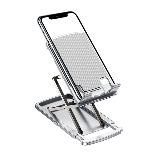 

HZ12 Lightweight Foldable and Adjustable Aluminum Alloy Mobile Phone Mechanical Holder (Silver)