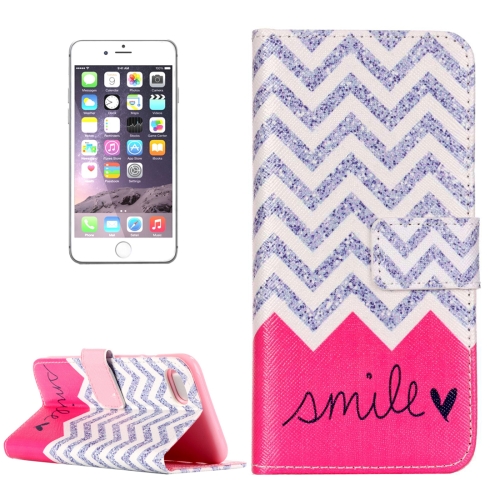 

For iPhone 8 & 7 Embossed Wave & Smile Pattern Horizontal Flip Leather Case with Card Slots & Wallet & Holder