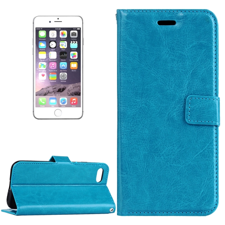 

For iPhone 8 & 7 Crazy Horse Texture Horizontal Flip Leather Case with Magnetic Buckle & Holder & Card Slots & Wallet & Photo Frame(Blue)