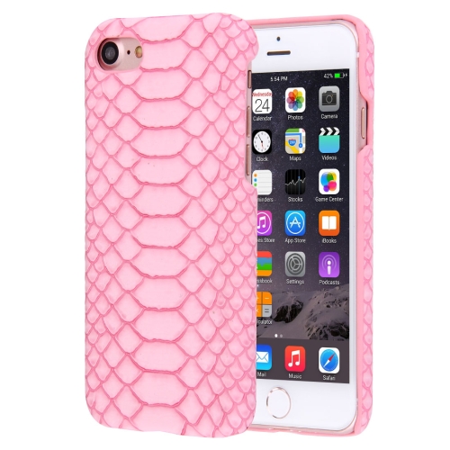 

For iPhone 8 & 7 Snakeskin Texture Paste Skin PC Protective Case(Pink)