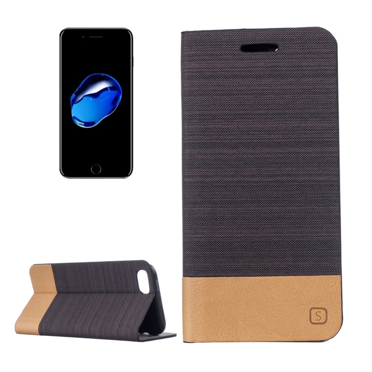 

For iPhone 8 & 7 Canvas Pattern PU + TPU Horizontal Flip Leather Case with Holder & Card Slots(Brown)