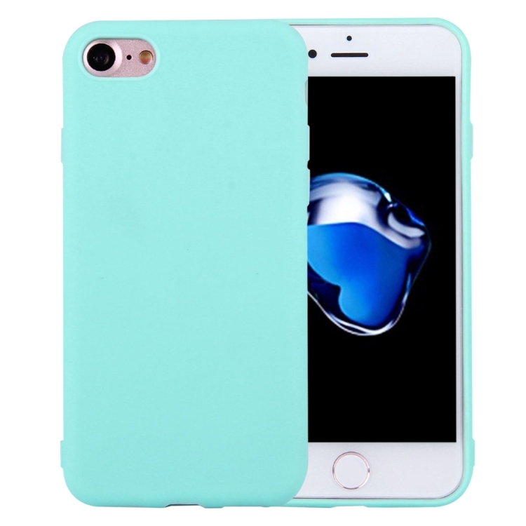 

For iPhone 8 & 7 Solid Color TPU Protective Case Without Round Hole(Green)