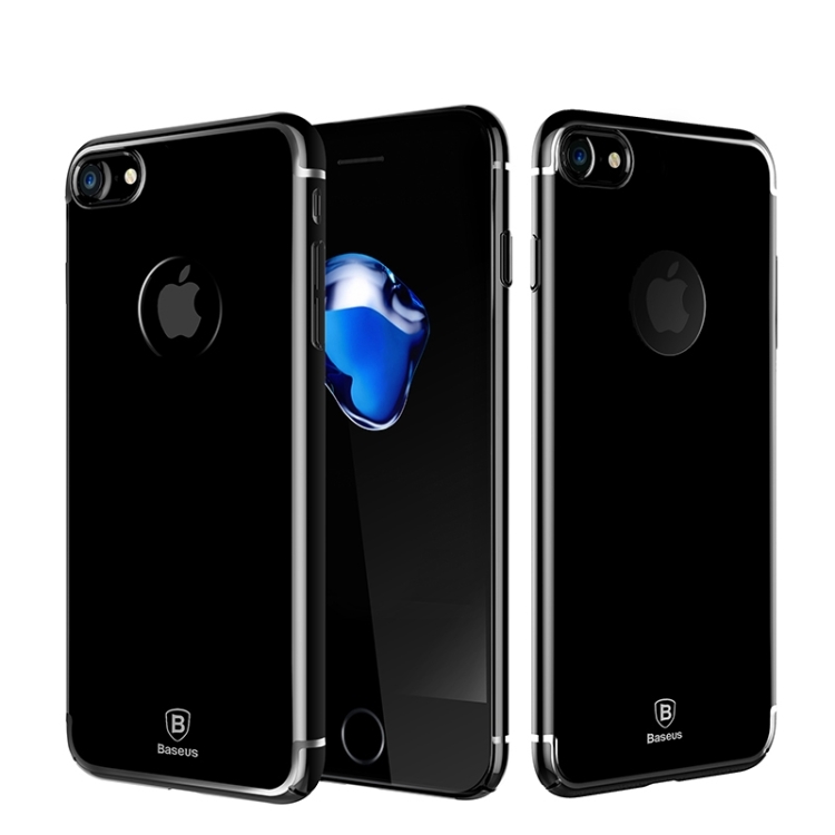 

Baseus for iPhone 8 & 7 Fashion Glitter Case Electroplating Frame PC Protective Case(Jet Black)