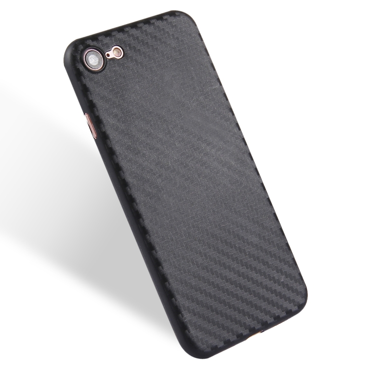 

For iPhone 8 & 7 Carbon Fibre Texture PP Protective Back Cover Case(Black)
