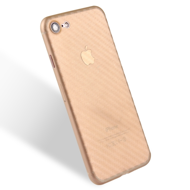 

For iPhone 8 & 7 Carbon Fibre Texture PP Protective Back Cover Case(Yellow)