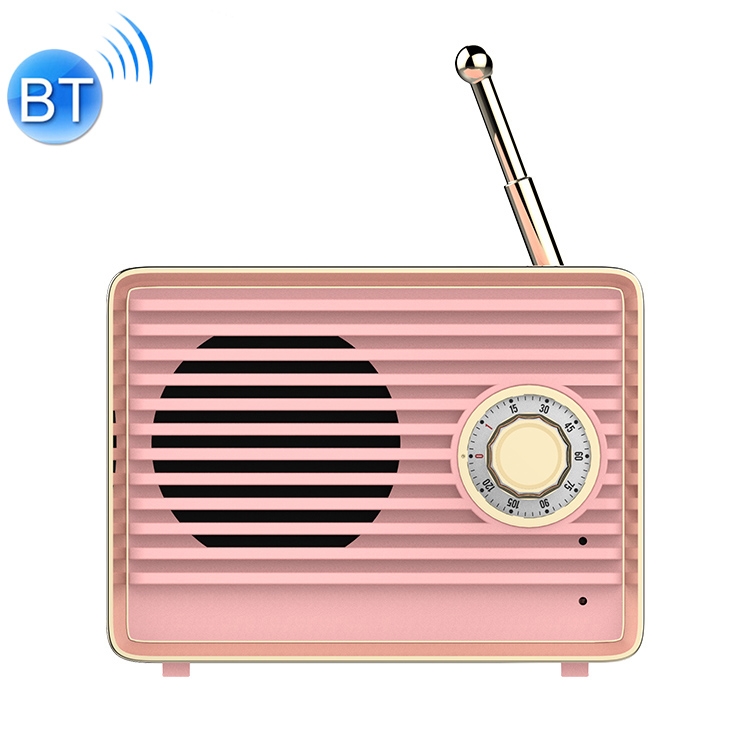 

USAMS US-YX003 1.5W Retro Radio Shape Bluetooth 4.0 Single Speaker Bluetooth Speaker (Pink)