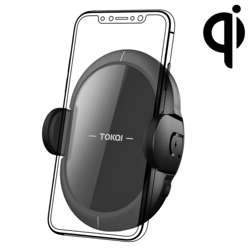 

TOKQI 10W Compatible with 7.5W Qi X2 Intelligent Induction Vehicle-mounted Electric Wireless Charging, For iPhone, Galaxy, Huawei, Xiaomi, LG, HTC and other QI Standard Smart Phones(Black)