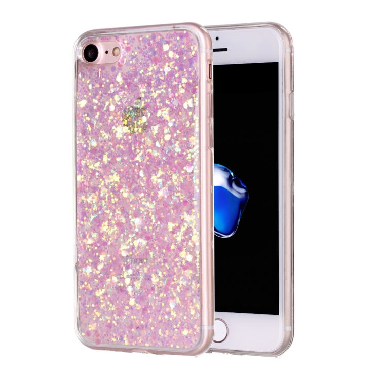 

For iPhone 8 & 7 Glitter Powder Soft TPU Protective Case (Pink)