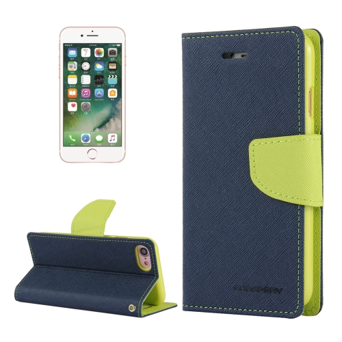 

GOOSPERY FANCY DIARY for iPhone 8 & 7 Cross Texture Horizontal Flip Leather Case with Card Slots & Wallet & Holder(navy)