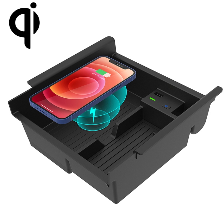 

Multi-function Car Wireless Charger Rack Storage Box for Toyota 4Runner 2010-2021, Left Driving (Black)