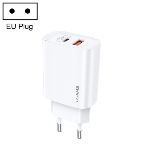 

USAMS US-CC121 T35 20W QC3.0 + PD3.0 Fast Charger, EU Plug(White)