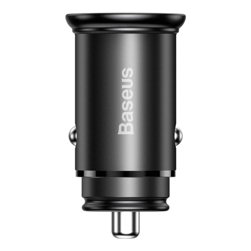 

Baseus 30W Circular Metal PPS Quick Charge Type-C / USB-C + USB Car Charger Support VOOC (Black)