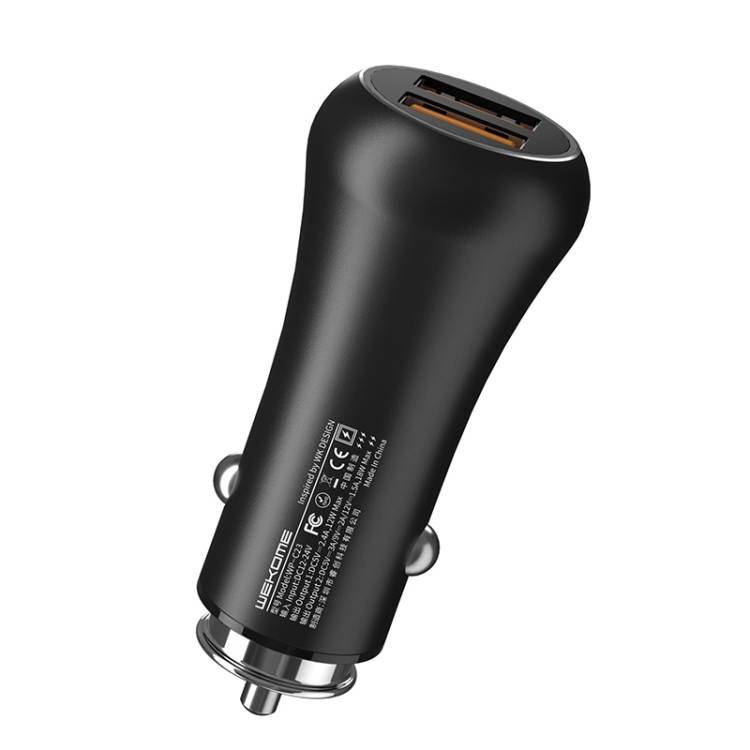 

WK WP-C23 QC3.0 18W Double USB 30W Meteorite Car Charger (Black)