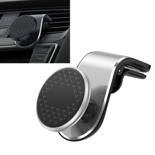 

KUULAA F20 Car Plastic Clip Magnetic Suction Mobile Phone Bracket Holder (Silver)