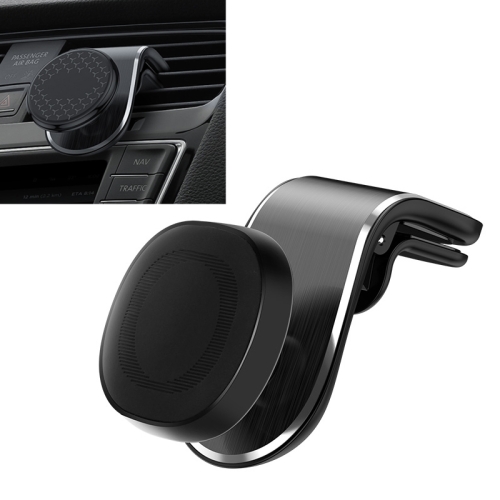 

KUULAA F20 Horizontal Stripes Car Plastic Clip Magnetic Suction Mobile Phone Bracket Holder (Silver)