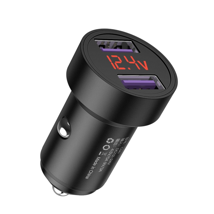 

KUULAA 4.5V 5A Dual USB Metal Car Charger (Black)