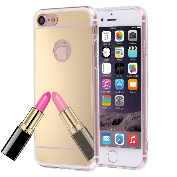

For iPhone 8 & 7 Electroplating Mirror TPU Protective Cover Case(Gold)