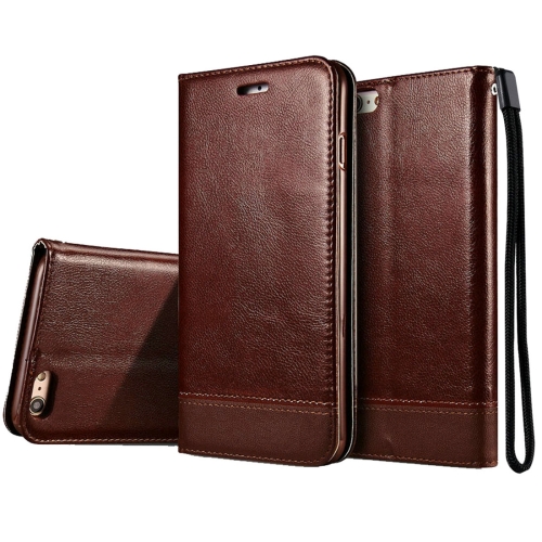 

For iPhone 8 & 7 Double-sided Absorption Splicing Horizontal Flip Leather Case with Holder & Card Slots & Lanyard(Brown)