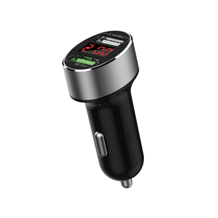 

WIWU QC200 36W Mini Intelligent Digital Display Dual USB Car Charger