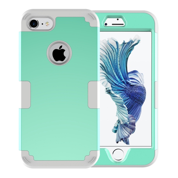 

For iPhone 8 & 7 Separable contrast color PC + Silicone Combination Case(Green)