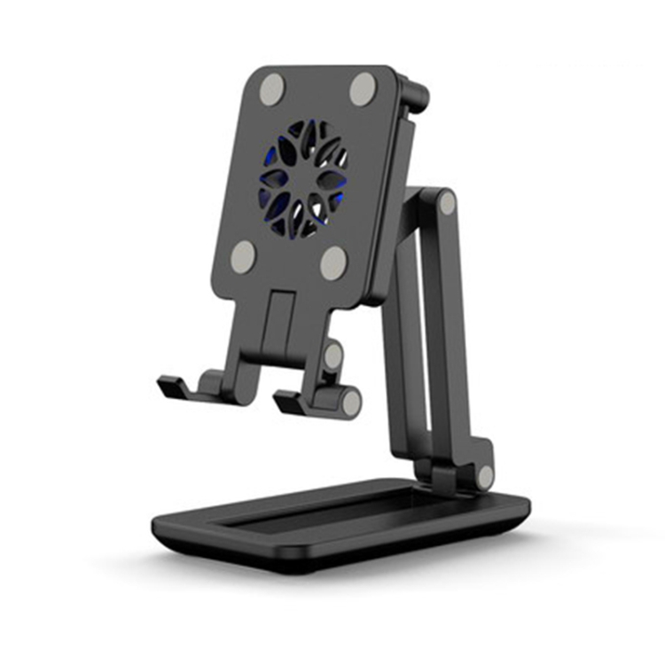 

F6 Foldable Mobile Phone Tablet Desktop Stand Holder With Fill Light & Heat Dissipation (Black)