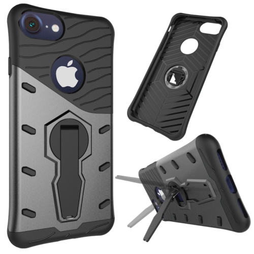 

For iPhone 8 & 7 Shock-Resistant 360 Degree Spin Tough Armor TPU+PC Combination Case(Grey)