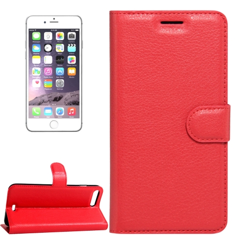 

For iPhone 8 Plus & 7 Plus Litchi Texture Horizontal Flip Leather Case with Magnetic Buckle & Holder & Card Slots & Wallet(Red)